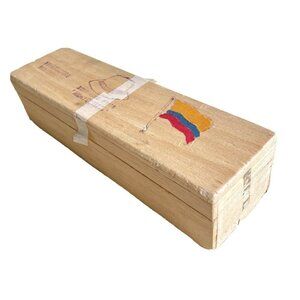 Vintage 90s Ecuador Balsam Wood Box for Panama Hat - light as styrofoam! 🇪🇨